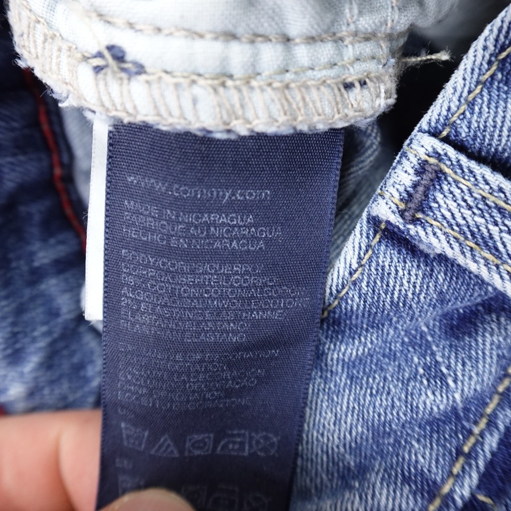 Tommy Hilfiger Jeans Womens 10 Dark Blue Denim Pants Flare Boot Stretch Fade Y2K - Picture 9 of 14